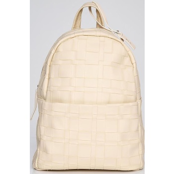 `ale γυναικείο backpack με πλεκτό σχέδιο - 8t21621 μπεζ