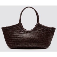 dragon difusion γυναικεία τσάντα ώμου `nantucket basket big` - 8822 καφέ