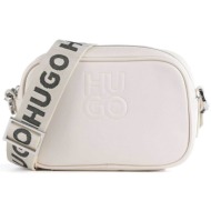 hugo boss γυναικεία τσάντα crossbody μονόχρωμη με ανάγλυφο λογότυπο `βel` - 50513090 εκρού