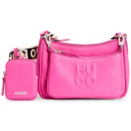 hugo boss γυναικεία τσάντα crossbody μονόχρωμη με αποσπώμενα pouches `βel` - 50513112 φούξια