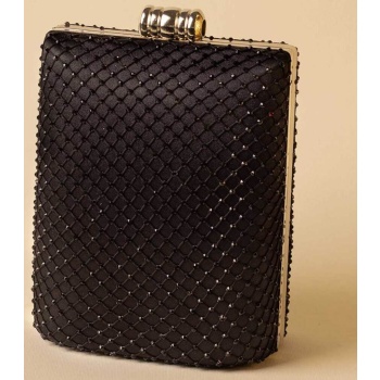 lady diva γυναικείο clutch μονόχρωμο με διχτυωτό σχέδιο με