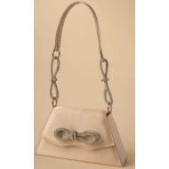 lady diva γυναικεία mini τσάντα ώμου μονόχρωμη με διακοσμητικούς φιόγκους - s24.ld203 κρέμ