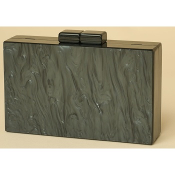 lady diva γυναικείο clutch μονόχρωμο με marble effect 