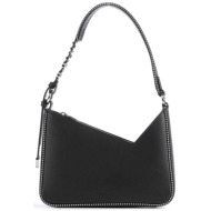 hugo boss γυναικεία τσάντα ώμου μονόχρωμη με ανάγλυφο λογότυπο `μel` - 50511857 μαύρο