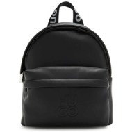 hugo boss γυναικείο backpack μονόχρωμο με ανάγλυφο λογότυπο `βel` - 50513080 μαύρο