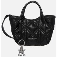 emporio armani γυναικεία τσάντα ώμου με καπιτονέ σχέδιο και λογότυπο - y3d278ywl2e μαύρο