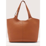 coccinelle γυναικεία τσάντα shopper μονόχρωμη με μαγνητικό κουμπί `brume` - e1qha-110101 ταμπά