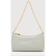 coccinelle γυναικεία δερμάτινη τσάντα crossbody μονόχρωμη με σταμπωτό λογότυπο `aura` - e5qh0-550101
