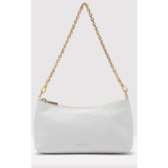 coccinelle γυναικεία δερμάτινη τσάντα crossbody μονόχρωμη με σταμπωτό λογότυπο `aura` - e5qh0-550101