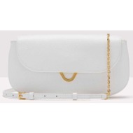 coccinelle γυναικεία δερμάτινη τσάντα crossbody μονόχρωμη με χαραγμένο λογότυπο `dew` - e5qtf-520101