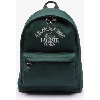 lacoste ανδρικό backpack μονόχρωμο με contrast logo print