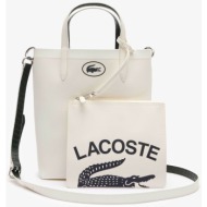 lacoste γυναικεία τσάντα χειρός διπλής όψης με αποσπώμενο pouch - nf4539as κρέμ