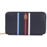 tommy hilfiger γυναικείο πορτοφόλι με ριγέ λεπτομέρειες και μεταλλικό λογότυπο `iconic` - aw0aw16165