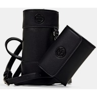 esprit γυναικεία τσάντα crossbody με αποσπώμενο πορτοφόλι και μεταλλικό λογότυπο - 021ea1o316 μαύρο