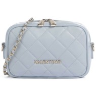 valentino γυναικεία mini τσάντα crossbody μονόχρωμη με καπιτονέ σχέδιο και μεταλλικό λογότυπο `ocari