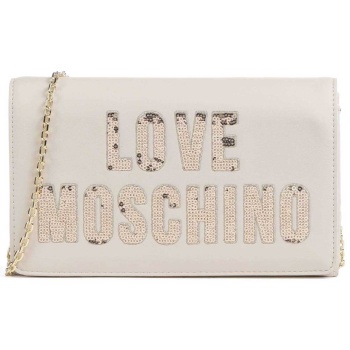 love moschino γυναικεία τσάντα crossbody μονόχρωμη με