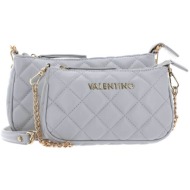 valentino γυναικεία τσάντα crossbody διπλή με καπιτονέ σχέδιο και μεταλλικό λογότυπο `ocarina` - 56k
