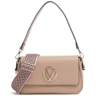 valentino γυναικεία τσάντα crossbody μονόχρωμη με μεταλλικό μονόγραμμα `katong` - 56kvbs7qs03/kat μπ