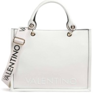 valentino γυναικεία τσάντα tote μονόχρωμη με ανάγλυφο tone-on-tone λογότυπο `pigalle` - 56kvbs7qz01/