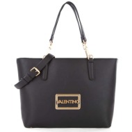 valentino γυναικεία τσάντα shopper μονόχρωμη με μεταλλικό λογότυπο `princesa` - 56kvbs7r106/pri μαύρ