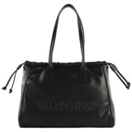 valentino γυναικεία τσάντα shopper μονόχρωμη με ανάγλυφο λογότυπο `oxford re` - 55kvbs7lt01/oxf μαύρ