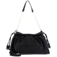 valentino γυναικεία τσάντα ώμου μονόχρωμη με ανάγλυφο λογότυπο `oxford re` - 55kvbs7lt03/oxf μαύρο