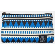 bleecker & love γυναικείο mini bag με γεωμετρικό print `lyra mini` (20 x 14 cm) - 71.06.412 μπλε