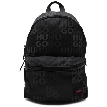 hugo boss ανδρικό backpack με all-over tone-on-tone logo