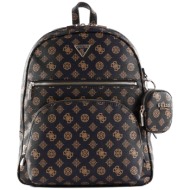 guess γυναικείο backpack με all-over contrast prints και αποσπώμενο mini pouch `power play tech` - h