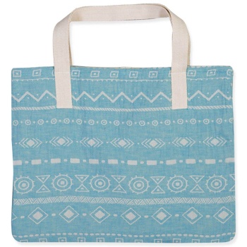 nef-nef γυναικεία βαμβακερή τσάντα παραλίας με γεωμετρικό