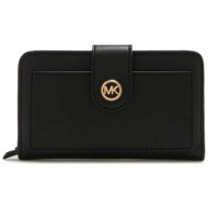 michael kors γυναικείο δερμάτινο πορτοφόλι με μεταλλικό logo `mk charm` - 34s4g0kf6l μαύρο