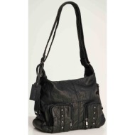 attrattivo γυναικεία τσάντα ώμου από δερματίνη - 9t21632 μαύρο
