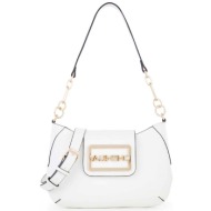 valentino γυναικεία τσάντα χειρός μονόχρωμη με μεταλλικό λογότυπο `princesa` - 56kvbs7r102/pri λευκό