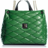 kooreloo γυναικεία τσάντα shopper με καπιτονέ σχέδιο `the milano` - 24202.1001.150d πράσινο