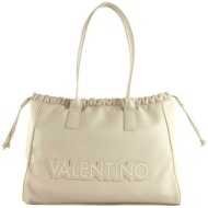 valentino γυναικεία τσάντα shopper μονόχρωμη με ανάγλυφο λογότυπο `oxford re` - 55kvbs7lt01/oxf εκρο