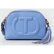 twinset γυναικείο mini bag με διακοσμητικό μπρελόκ με κρόσσια - 241td8024 γαλάζιο