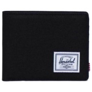 herschel unisex πορτοφόλι μονόχρωμο με contrast logo patch και logo label `roy` - 66uacl01013 μαύρο