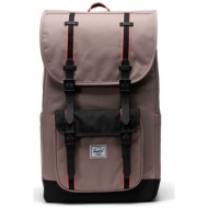 herschel unisex backpack μονόχρωμο με contrast λεπτομέρειες `little america™` 30 l - 66ubcl01272 σάπ