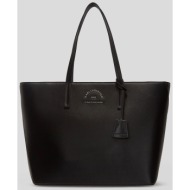 karl lagerfeld γυναικεία τσάντα tote μονόχρωμη με μεταλλικό λογότυπο `rue st-guillaume` - 240w3107 μ