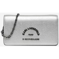 karl lagerfeld γυναικεία mini τσάντα crossbody μονόχρωμη με μεταλλικό λογότυπο `rue st-guillaume` - 