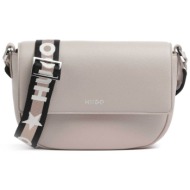 hugo boss γυναικεία τσάντα crossbody μονόχρωμη με contrast logo print `βel` - 50516588 μπεζ