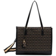 roccobarocco γυναικεί τσάντα shopper με all-over σχέδιο με μονόγραμμα `frida` - 66krbrb11214 μαύρο