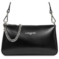 lancaster γυναικεία δερμάτινη τσάντα ώμου μονόχρωμη με σταμπωτό λογότυπο `suave even trotteur` - 433