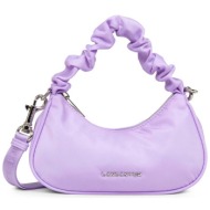 lancaster γυναικεία τσάντα mini μονόχρωμη με μεταλλικό λογότυπο `basic chouchou mini` - 510-72 λιλά