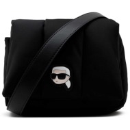karl lagerfeld γυναικεία τσάντα crossbody μονόχρωμη με ανάγλυφη λεπτομέρεια `k/ikonik 2.0` - 240w308