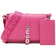 hugo boss γυναικεία τσάντα crossbody μονόχρωμη με αποσπώμενη θήκη καρτών `μel crossbody w.` - 504998