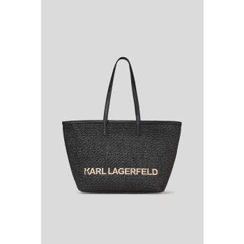 karl lagerfeld γυναικεία τσάντα tote μονόχρωμη με contrast