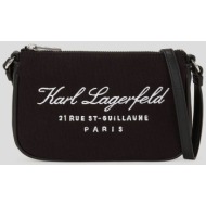 karl lagerfeld γυναικεία τσάντα crossbody μονόχρωμη με κεντημένο λογότυπο `hotel karl` - 241w3206 μα