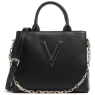 valentino γυναικεία τσάντα χειρός μονόχρωμη με ανάγλυφο μονόγραμμα `coney` - 56kvbs7qn02/con μαύρο