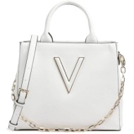 valentino γυναικεία τσάντα χειρός μονόχρωμη με ανάγλυφο μονόγραμμα `coney` - 56kvbs7qn02/con λευκό